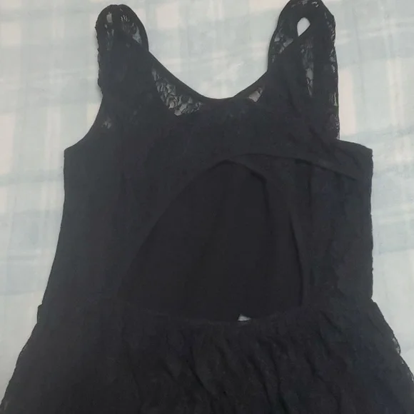 MIDNIGHT HOUR Black Floral Lace Short Dress Size Medium - Picture 4 of 8